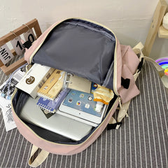 Canvas Backpack Large Capacity Student Laptop High School Book Bag