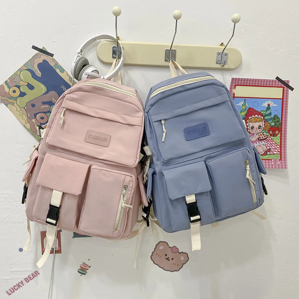 Canvas Backpack Large Capacity Student Laptop High School Book Bag