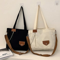 Women's Canvas Shoulder Bag Large Capacity Casual Totes Crossbody School Bag