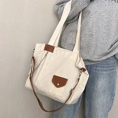 Women's Canvas Shoulder Bag Large Capacity Casual Totes Crossbody School Bag