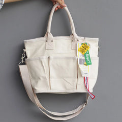 Canvas Handbag Messenger Shoulder Bag Fashionable Multi-pocket Large Capacity