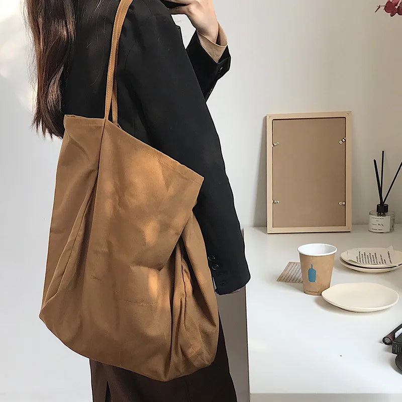 Canvas Shoulder Bag Large-capacity Shopping Tote Handbag