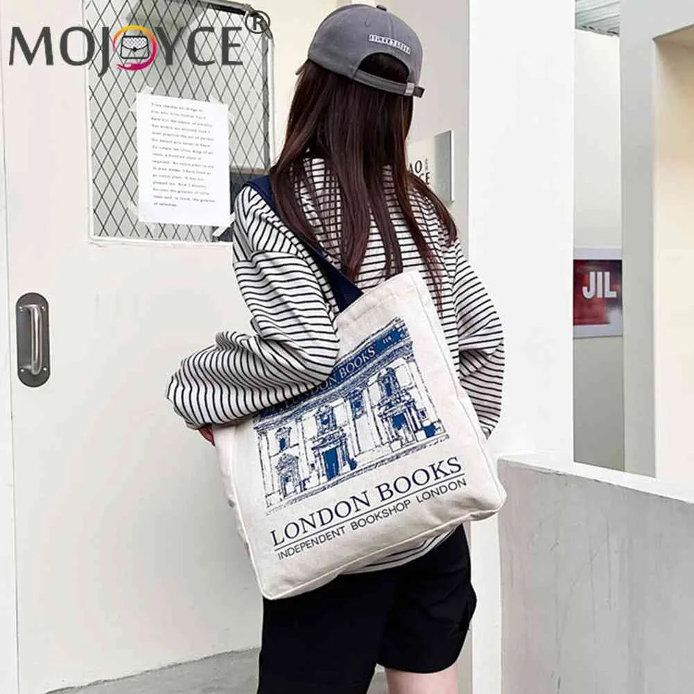 London Bookshop Print Top-handle Bag for Women