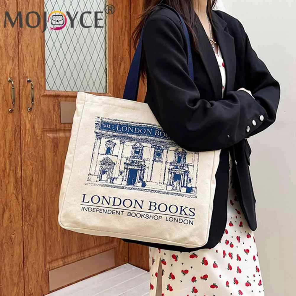 London Bookshop Print Top-handle Bag for Women