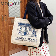 London Bookshop Print Top-handle Bag for Women