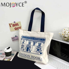 London Bookshop Print Top-handle Bag for Women