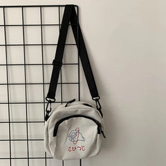 Canvas Women Messenger Bags Girls Cartoons Small Square Shoulder Crossbody Bag R