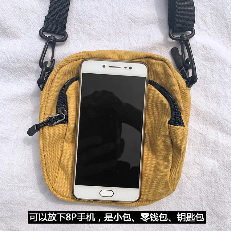 Canvas Women Messenger Bags Girls Cartoons Small Square Shoulder Crossbody Bag R