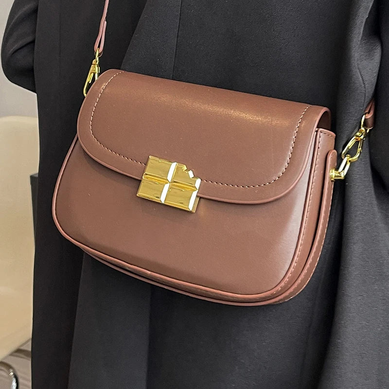 Casual Small Flap Women's Top Handle Bag Pure All Match Ladies Shoulder Bag