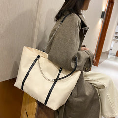 Nylon Chain Shoulder Bag Large Capacity Tote Handbag