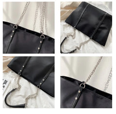 Nylon Chain Shoulder Bag Large Capacity Tote Handbag