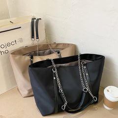 Nylon Chain Shoulder Bag Large Capacity Tote Handbag
