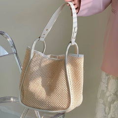 Large Capcity Rattan Shoulder Bag for Women