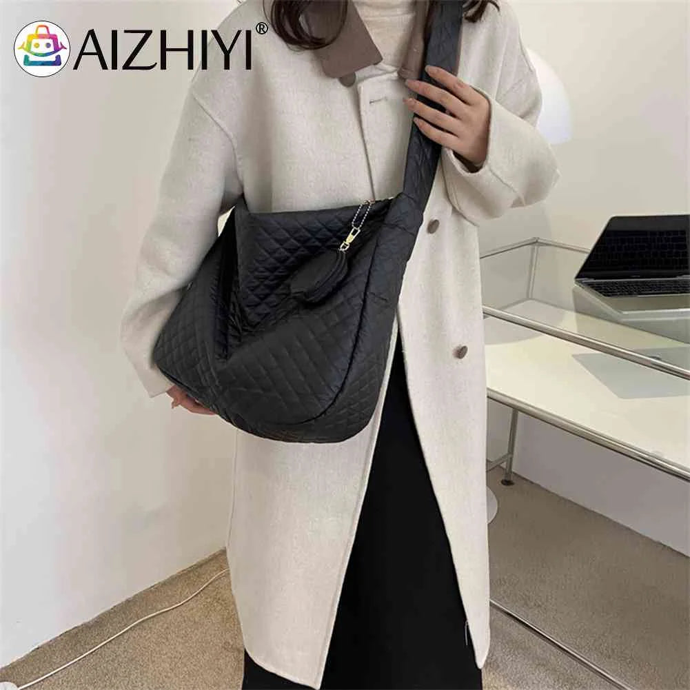 Nylon Quilted Crossbody Handbag with Small Purse for Women Girls