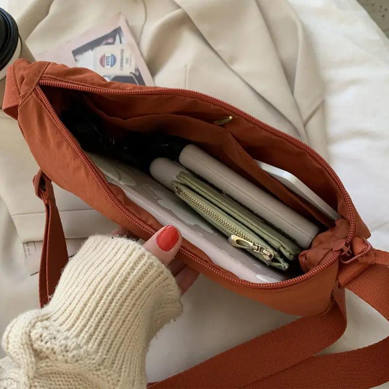 Nylon Messenger Bag Small Shoulder Purse Vintage Handbag