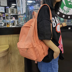 Korea Solid Backpacks Teenager Girl Boy Student School Bag Mochila