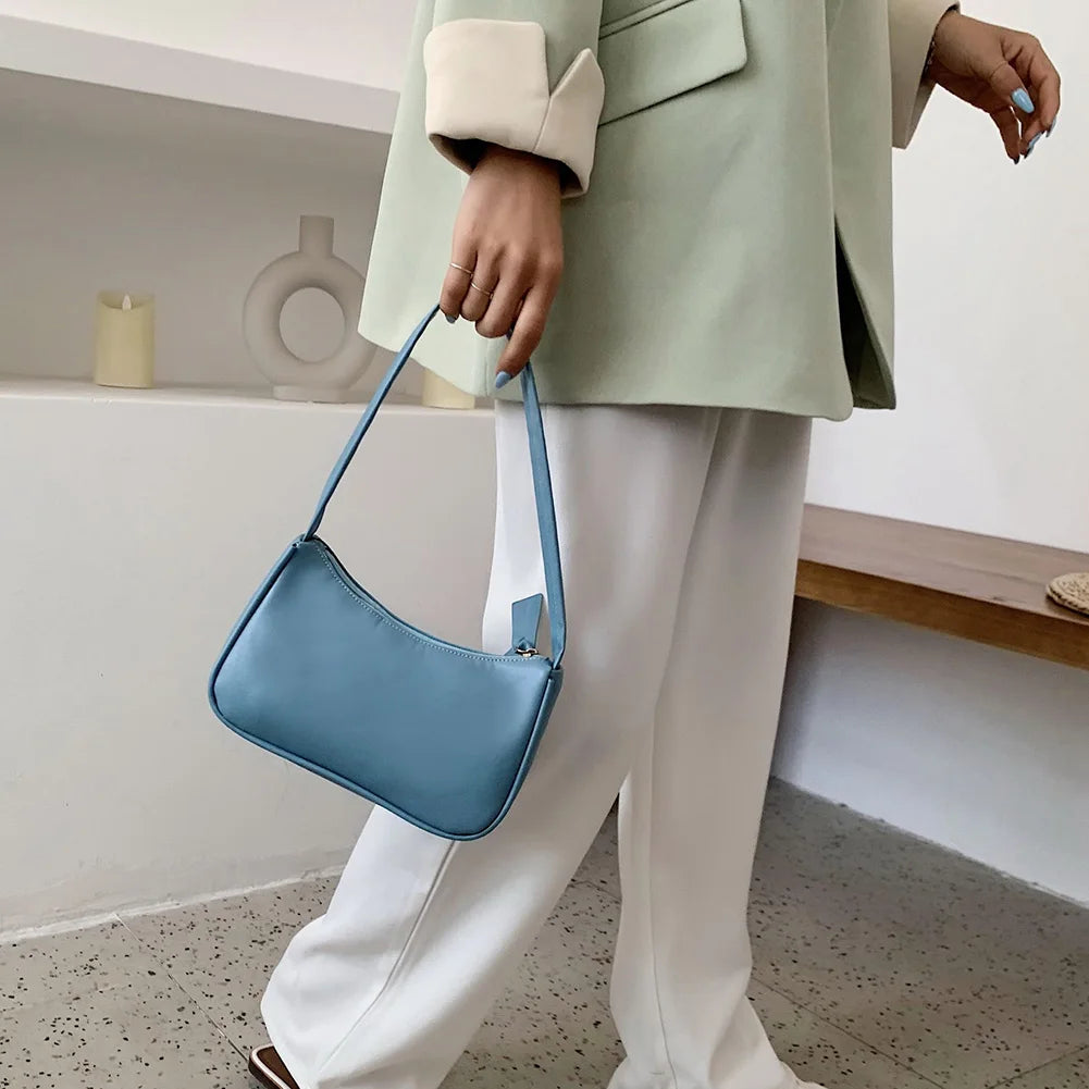 Soft Leather Small Shoulder Bag Casual Sling Handbags for Women
