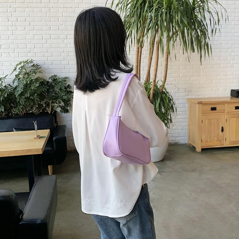 Soft Leather Small Shoulder Bag Casual Sling Handbags for Women