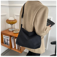 Knotted Strap Women Commuter Hobo Canvas Shoulder Bag