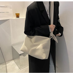 Knotted Strap Women Commuter Hobo Canvas Shoulder Bag