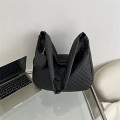 Nylon Quilted Tote Bag Large Capacity Shoulder Satchel