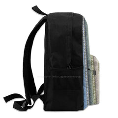 Large Capacity Backpack Laptop Travel Bags Jeans Stripes Lines