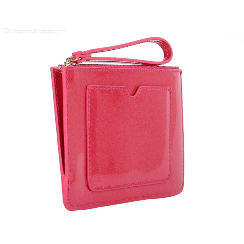 Colorful Lady Jelly PU Leather Clutch Bags Wallets