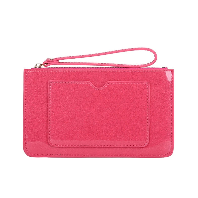 Colorful Lady Jelly PU Leather Clutch Bags Wallets