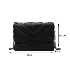 Lattice Pattern Messenger Handbags Women PU Leather Top-Handle Bag