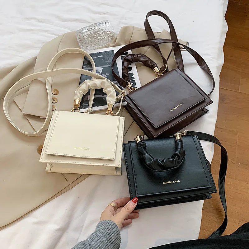 Letter Printing Handbag Temperament Shoulder Bag Women's Solid Messenger