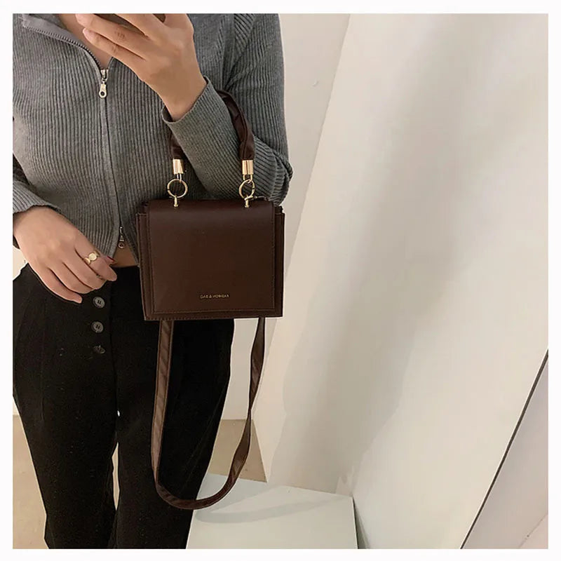 Letter Printing Handbag Temperament Shoulder Bag Women's Solid Messenger