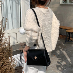 Women's Pu Leather Messenger Shoulder Bag Small Square Tote Handbag