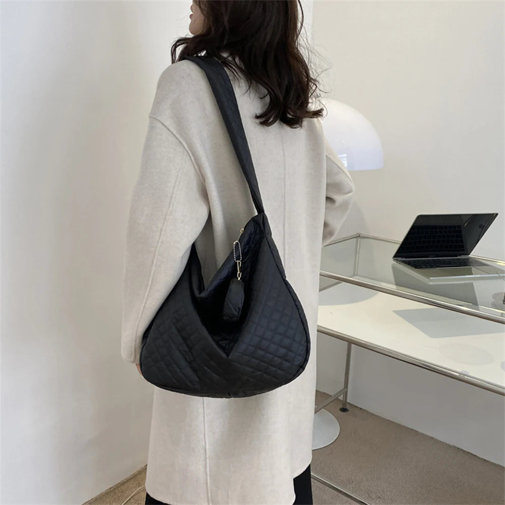 Quilted Nylon Messenger Bag with Small Purse