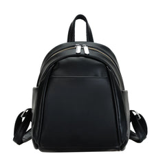 Mini PU Leather Backpack Solid Color Soft Women's Bag