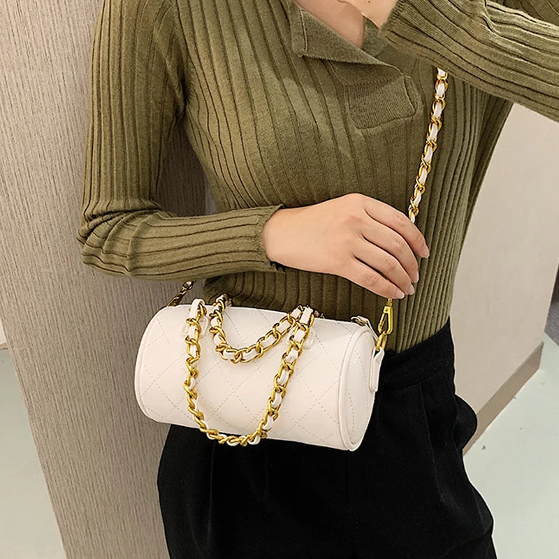 PU Leather Chain Crossbody Bag Winter Trending Shoulder Handbag