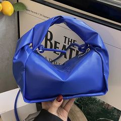 PU Leather Crossbody Bag Wrinkled Cloud Bag Women Handbag Shoulder Messenger Bag