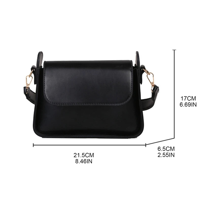 PU Leather Women Shoulder Underarm Bag Small Square Flap Handbags
