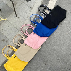 Plaid Women Shoulder Bag Student Tote Handbags Large Capacity Eco Shopping Bags