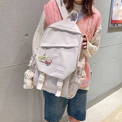 Youth Solid Shoulder Bags Portable Travel Bag School Bag For Teenagers