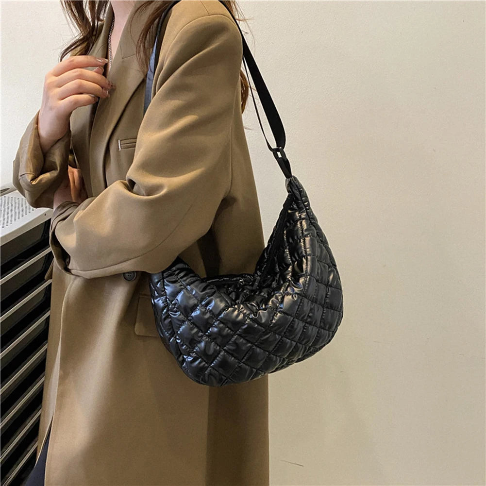 Quilted Rhombus Pattern Shopper Bag for Women