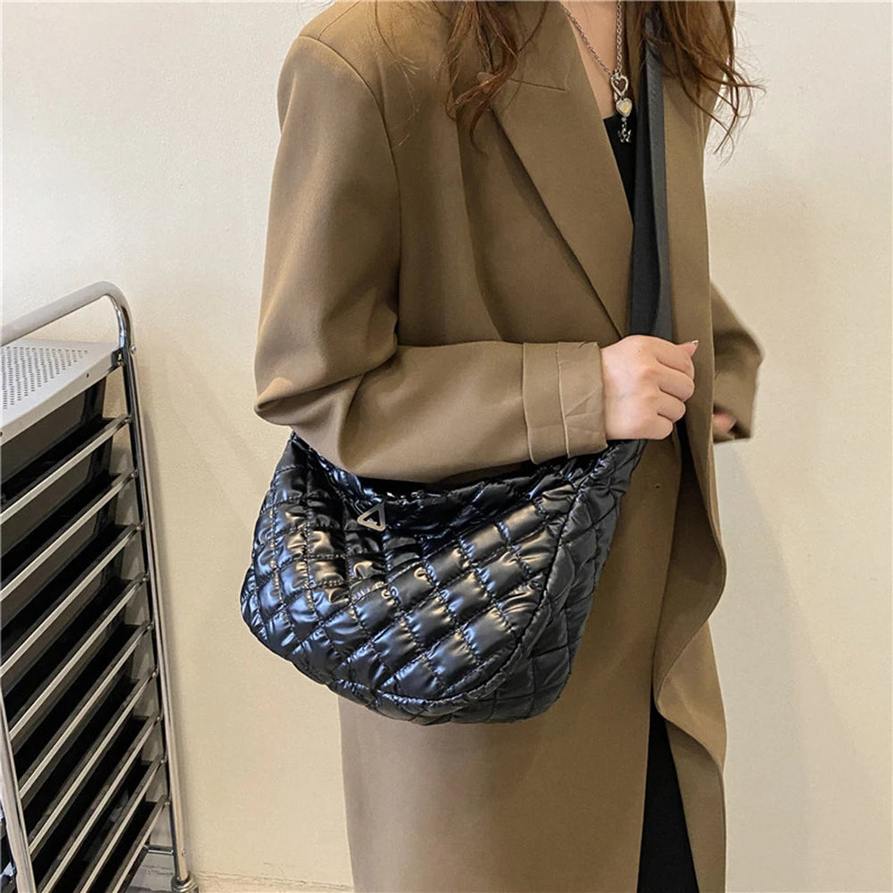 Quilted Rhombus Pattern Shopper Bag for Women
