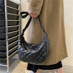 Quilted Rhombus Pattern Shopper Bag for Women