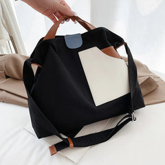 Canvas Tote Bag Women Shoulder Handbag Small Fresh Retro Casual Large-capacity