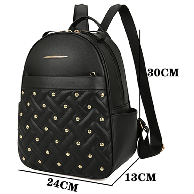 Retro Rivet Backpacks Anti Theft Large Capacity School Bags