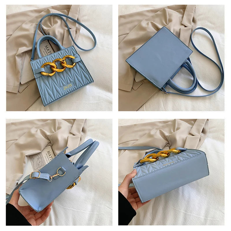Shoulder Bag Women PU Leather Crossbody Purse Solid Flap Handbag