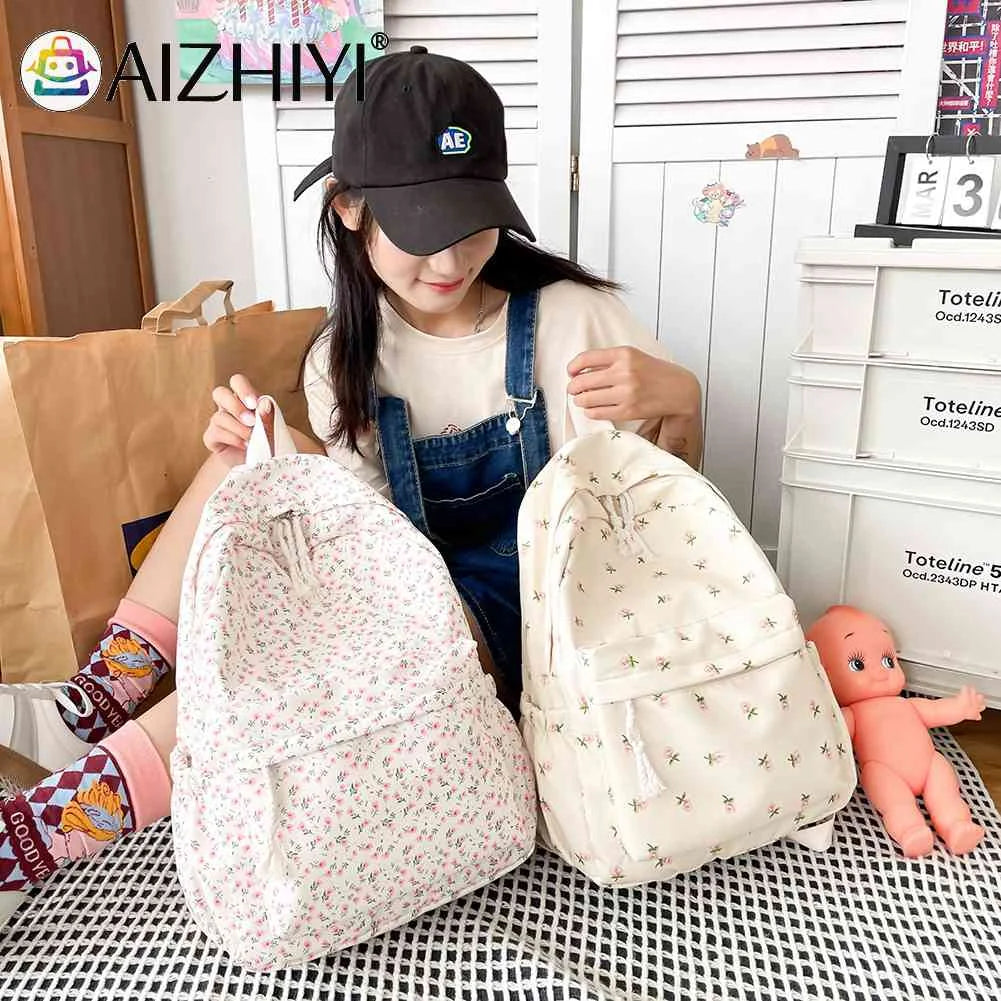 Small Fresh School Backpacks Retro Denim Nylon Daypack Students Schoolbag