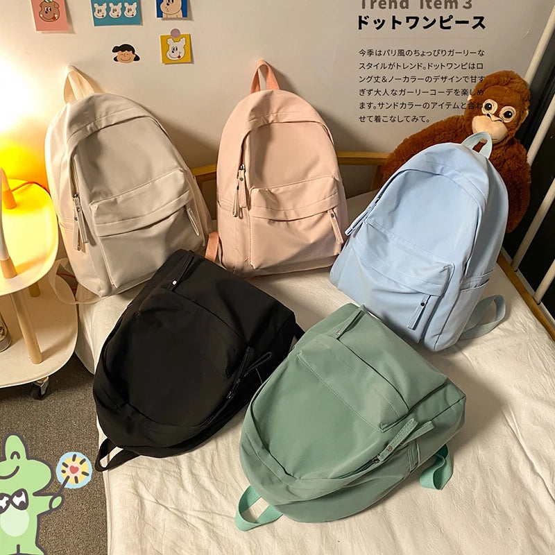 Waterproof Nylon School Bags For Teenager Girls Bookbag Lady Travel Backpack