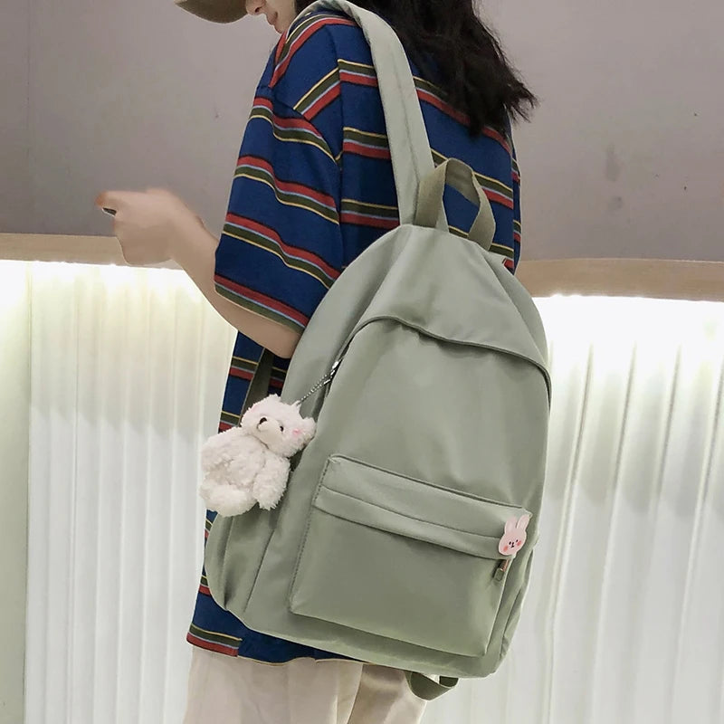 Waterproof Nylon Women Backpack Casual School Travel Backpack