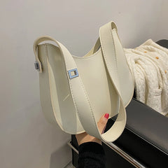 Wide Shoulder Strap Women's Messenger Bag Zipper Saddle Bag