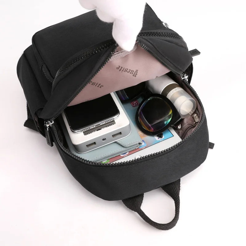 Casual Waterproof Nylon Backpack for Women